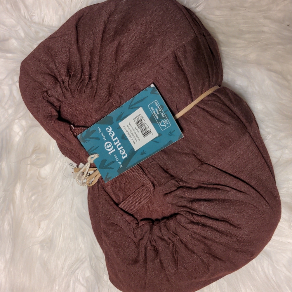 Tentree quilted zip hoodie red mahogany heater nwt